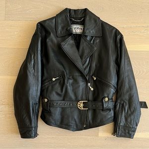 Versace Sport 80s Vintage Leather Jacket